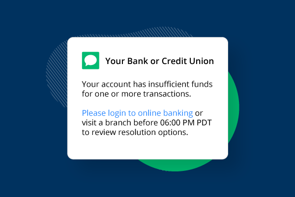 Notification from your bank or credit union