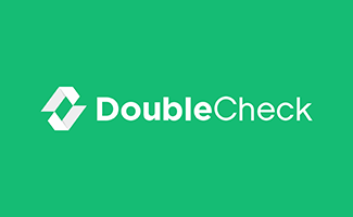 DoubleCheck logo on green